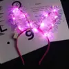 Nova 14 luzes coelho dourado alongado 13cm orelhas de coelho tiara luminosa tiara de orelhas de coelho fivela de cabeça barraca atacado