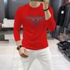 Camiseta Trendy Masculina de Manga Longa Estilo Estação Europeia, Camisa Básica Colorida Bentley, Camisa Masculina de Manga Longa com Gola Redonda para Usar em Camadas