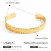 Pulsera de Acero Inoxidable Transfronteriza Estilo Minimalista Espiga de Trigo Moda Temperamento Estilo Ins Acero de Titanio Abierta Ajustable Chapado en Oro Joyería