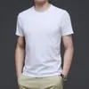 Camiseta de Manga Corta para Hombre con Cuello Redondo, 100% Algodón Puro, Casual, Versátil, Top Liso Sencillo, sin Cierre, Capa Base, Camiseta de Algodón de Grado de Exportación para Hombre