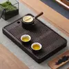 Bandeja de té para almacenamiento de agua al por mayor para uso doméstico, Bandeja de té pequeña estilo japonés con orificio de drenaje, Bandeja para preparación en seco, Bandeja de té Kung Fu de bambú de lujo ligero con drenaje de agua