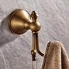 Gancho para toalla de latón antiguo réplica de fábrica Gancho para bata de baño Gancho doble para abrigos Gancho de pared estilo vintage