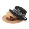 Sombrero femenino de otoño e invierno, estilo británico, plano, de ala plana, de lana pura, con forma de bombín, de fieltro de lana. ¡Oferta al por mayor de AliExpress!