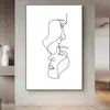 Pintura decorativa para sala de estar de personaje abstracto de una sola pincelada, pared de fondo de sofá moderna y simple, pintura de suelo, pintura colgante para porche