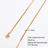 Estilo Europeo y Americano Chapado en Oro de 18K No se Desvanece Estilo Ins Moda Cadena para Clavícula de Mujer Cadena Lisa Cadena de Acero Inoxidable con Hoja DIY