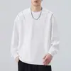 Camiseta de manga larga estilo americano de calle Anyang para hombre, nueva colección otoño 2026, diseño color block, corte holgado, adecuada como capa base