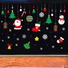 Pegatinas de Navidad sin Pegamento Muñeco de Nieve Pequeño Árbol de Navidad Decoración de Atmósfera Festiva Pegado Estático Decoración para Ventanas Accesorios