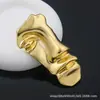 Broche Acessório de Roupa Vintage Dourado Liso Alto Padrão Simples Transfronteiriço Mais Vendido Unisex Alfinete Broche Retrô