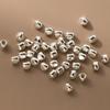 Cuentas espaciadoras geométricas de plata lisa S925 de 3 mm, forma triangular, para pulsera DIY, cuentas sueltas, cuerda trenzada hecha a mano, accesorios S1416