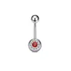 Anillo para Ombligo con Barra Curva de 1.6*10 con Incrustación de Cerámica y Acero Inoxidable Tachonado de Diamantes, Nuevo Modelo de Comercio Exterior Anillo para Piercing de Ombligo de Acero Inoxidable