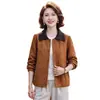 Chaqueta de solapa estilo Otoño Primavera Temperamento para Mujer Bloques de Color Temperamento Moda Casual para Mujeres Mayores Chaqueta Superior Mujer