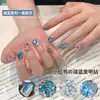 Mezcla Popular de Pedrería para Uñas Azul Lago de Xiaohongshu, con Forma de Almohada, Corazón e Irregulares, Decoraciones de Brillo en Gel Ojo de Gato Azul
