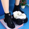 Botas de Nieve de Cuero Suave, Botas para Mujer, Nuevo Estilo Invierno 2025, Botas de Algodón Acolchadas y Forradas de Lana, Suelas Gruesas, Aumentan la Altura y Zapatos de Algodón Cálidos para Mujer