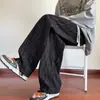 Pantalones de verano a cuadros para hombre con efecto de caída, pantalones de pana rectos anchos holgados, marca de moda, pantalones casuales ligeros para adolescentes