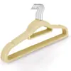 Cabide flocado de 42cm, cabide de veludo antiderrapante, cabide de plástico para roupas, cabide para armazenamento e organização doméstica, varal multifuncional