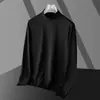 Camiseta Casual de Manga Larga con Cuello Alto para Hombre, Nueva Tendencia 2025, Versátil, Capa Base, Camisa de Otoño