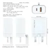 Cargador Retráctil Pd de 35W Estándar Británico Adecuado para Carga Rápida de iPhone 17 y Samsung S24, Exclusivamente para Ventas Transfronterizas