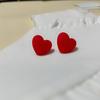 Europa e Estados Unidos brincos de personalidade para meninas mais vendidos brincos de amor em forma de coração pequenos e frescos brincos de resina cor macaron atacado