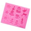 Molde de Silicone para Decoração de Bolo de Chocolate Fondant - Árvore de Natal, Alce, Boneco de Neve, Velhinho, Floco de Neve