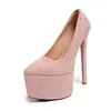Tacones Ultra Altos de 12 cm para Mujer, Nuevo Estilo Primavera 2026, Punta Fina, Tacón Delgado, Corte Bajo, Plataforma Impermeable, Etiqueta, Pasarela, Zapatos de Banquete