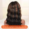 Amazon peluca nueva damas europeas y americanas mechas castañas pelo corto rizado pelucas de ondas grandes venta al por mayor de fábrica