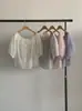 Conjunto Duas Peças Estilo Coreano Fan Sun Xh Verão Novo Dongdaemun Camisa Gola Redonda Manga Bufante/Colete de Lantejoulas