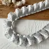 Acessórios de Renda Plissada com Bolinhas Pretas e Rosas de Camada Dupla Material DIY Feito à Mão Tábua de Pintura Fita Acessórios de Cabelo Material para Caderno Decorativo