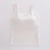 Colete Costurado de Gola Quadrada Novo Estilo Primavera/Verão com Sutiã Embutido, Camisola com Alça Larga para Mulheres