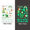Adesivos de tatuagem de São Patrício à prova d'água verde fluorescente tatuagem temporária descartável infantil adesivos luminosos irlandeses