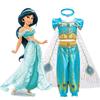 Lámpara de Aladino Europea y Americana Vestido de la Princesa Jasmine Disfraz de Halloween Traje para Niñas Cosplay Infantil Anime