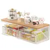 Organizador de escritorio multicapa tipo cajón para máquina de café multifuncional para el hogar, juego de té, portavasos, condimentos de cocina, aperitivos, bolsitas de té