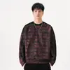 Ropa para Hombre Fengshe / Sudadera de Manga Raglán para Primavera y Otoño con Logo, Línea de Hombro de Ante Sintético, Tres Rayas, Top de Manga Larga con Forro Polar para Hombre
