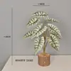 Planta Verde Artificial 9 Cabezas Malanga Silvestre Lirio de Calas Decoración del Hogar Accesorio de Fotografía Modelo de Hoja Octagonal Decoración de Habitación Syngonium