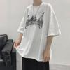 Camiseta Pesada Masculina e Feminina Senso de Design Nicho Verão Fashionável Manga Curta Fashionável Marca Algodão Puro Senso de Alto Padrão Roupas Americanas High Street