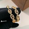 Aretes Nariz de Cerdo Pendientes de Moda Elegantes con Diamantes Pendientes Pequeños Tipo Chanel Pendientes Avanzados de Otoño e Invierno de Lujo Ligero