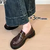 Mocasines de cuero genuino marrón de suela gruesa para mujer, zapatos de cuero estilo británico sin cordones, zapatos Mary Jane estilo universitario, zapatos simples JK japoneses