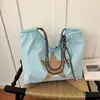 Bolsa de Ombro Única de Lona Fashionável de Alto Valor Bolsa Casual Estilo Estudante Estilosa Grande Capacidade Bolsa de Mão com Personalidade Tendência