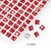 Rhinestones para Uñas Dongzhou Crystal Light Color Rojo Rosa con Base Puntiaguda, Corazón Inclinado, Brillo Deslumbrante, Decoraciones para Uñas de Corazón de Cristal K9 Color Durazno, Corazón Inclinado Rectangular