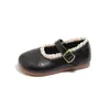 Zapatos de piel para niña estilo coreano, zapatos de princesa con ribete de encaje, zapatos poco profundos para bebé que camina, nueva colección Otoño 2026, zapatos para niños pequeños