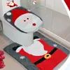 Juego de Funda para Asiento de Inodoro Navideño con Muñeco de Nieve, Papá Noel y Reno, Juego de Dos Piezas, Surtido para la Temporada Navideña