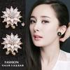 S925 Agulha de prata japonesa e coreana Senhora multi-camada Brincos de lótus Temperamento Personalidade Super Fada Orelha Fivela Temperamento Orelha Stud Brincos Flor