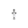 15x 6mm 0,37g prata antiga comércio exterior DIY acessórios de joias conector cruzado