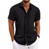 2025 Moda Masculina Verano Moda Masculina Rayas Combinación de Colores Negocios Casual Delgado Camisa de Manga Corta