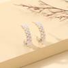 Aretes de Perlas con Diseño Personalizado Estilo Coreano, Modernos, Estilo Lujo Ligero, Amazon Más Vendidos, Aretes Sencillos Semicirculares