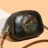 Bolso Transfronterizo Retro con Relieve en Forma de Elefante, Bolso Cruzado de Tres Capas de Gran Capacidad, Bolso Cuadrado Pequeño de Moda para Mujer, Bolso de Hombro Casual