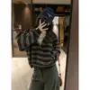 Sudadera con Capucha Holgada Casual Rayada Daisy Bomb para Mujer, Chaqueta de Manga Larga para Otoño e Invierno