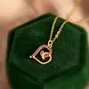 Cadena de Clavícula Transfronteriza Plata Art Source Plata de Ley S925 Completa Incrustada Completamente Circonita Cúbica de Color Collar Corazón Colgante de Corazón Hueco para Mujer