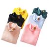 Camiseta Térmica de Manga Larga de Terciopelo para Niños, Engrosada y Cálida, Capa Base de Cuello Alto para Niños Pequeños y Niños Pequeños para Otoño e Invierno