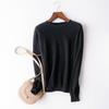 Suéter de Cachemira para Mujer Cuello Redondo 100% Suéter de Cachemira de Montaña Otoño e Invierno Nueva Línea Prendas Sin Costuras Manga Larga Tejido Suéter Base