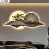 Lámpara de pared con pintura decorativa de estilo chino para sala de estar, luz LED luminosa, fondo de sofá, pintura colgante de pared, luz suelta de bienvenida, mural de lujo